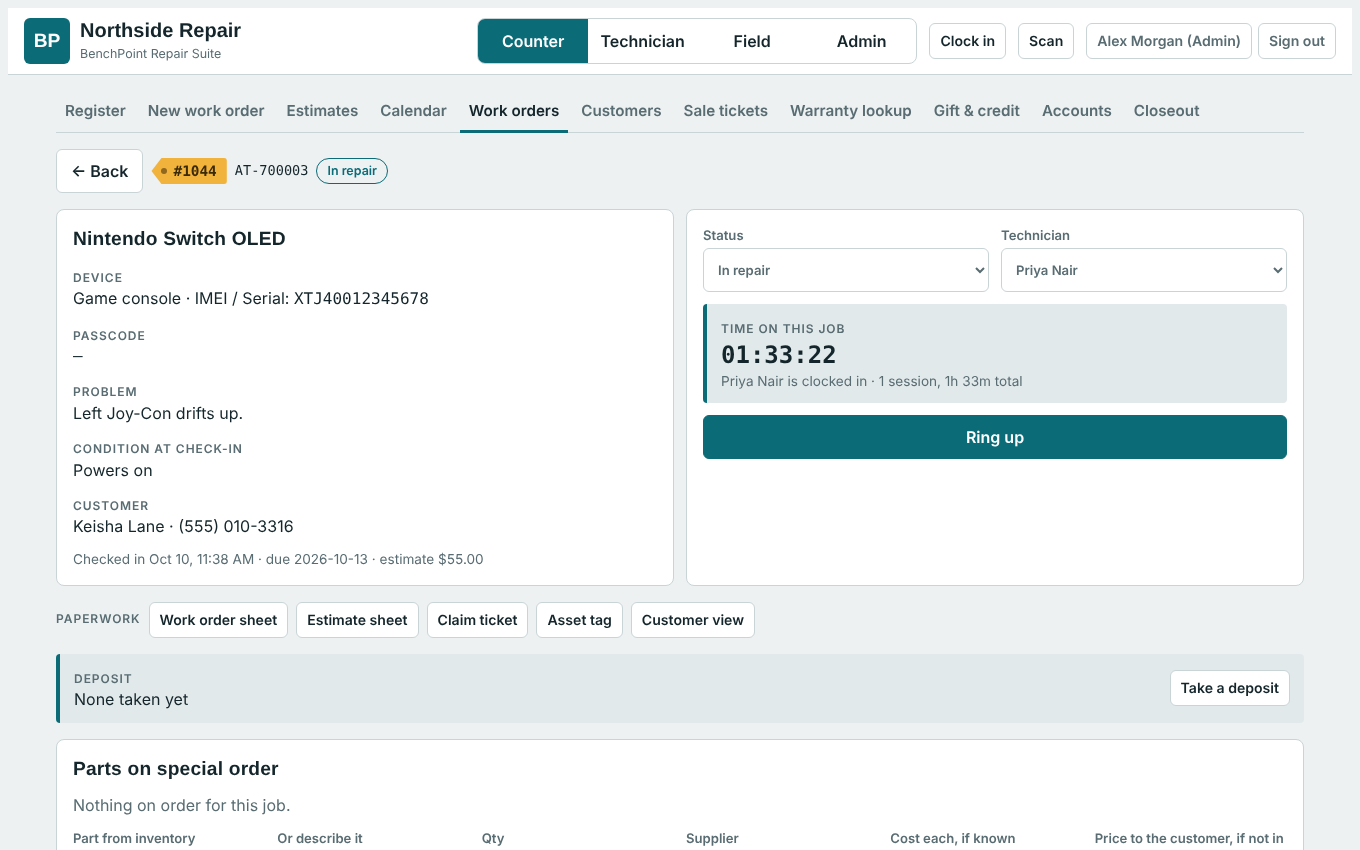 BenchPoint screenshot